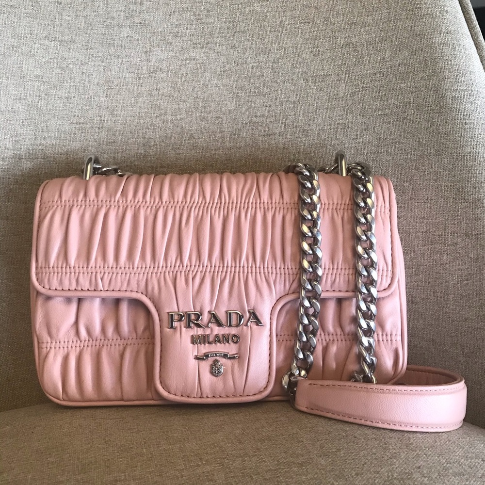 Prada quilted small diagramme shoulder bag